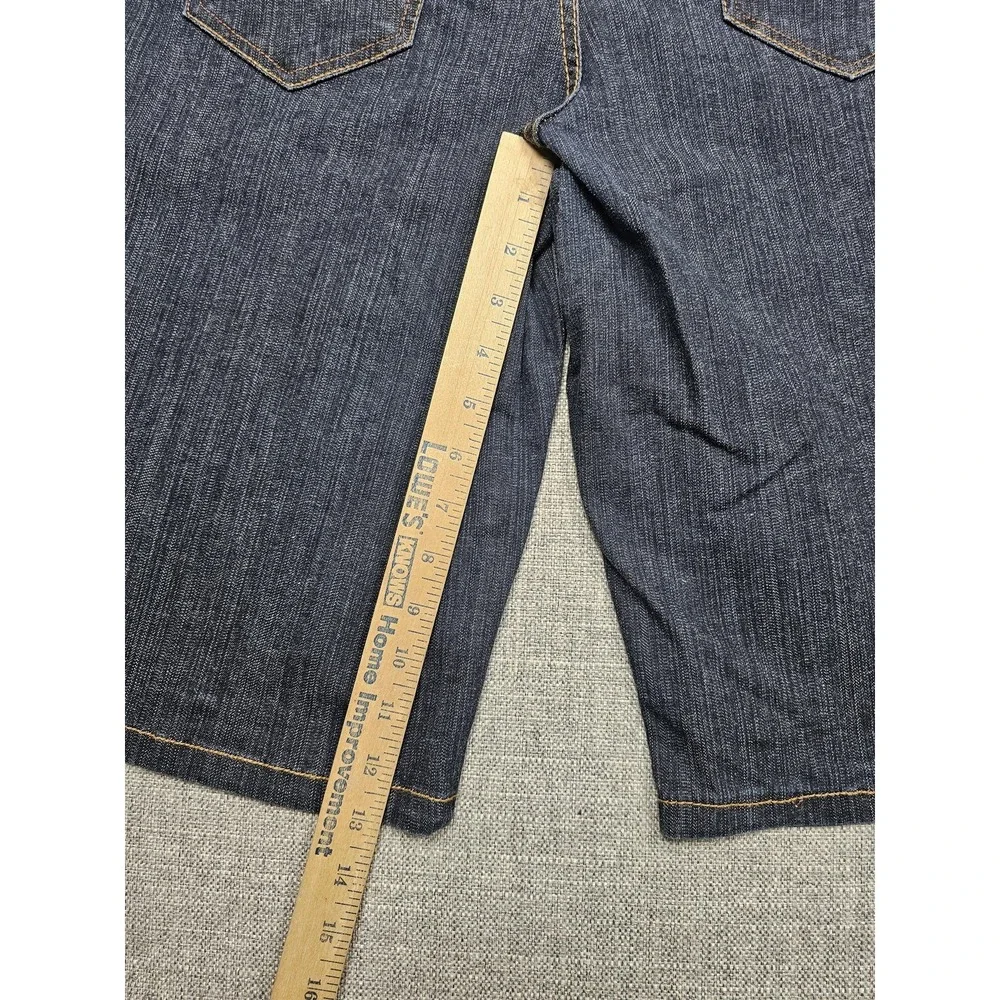 Southpole Denim Bermuda Shorts Womens 16 Dark Wash Stretch Rhinestone Script